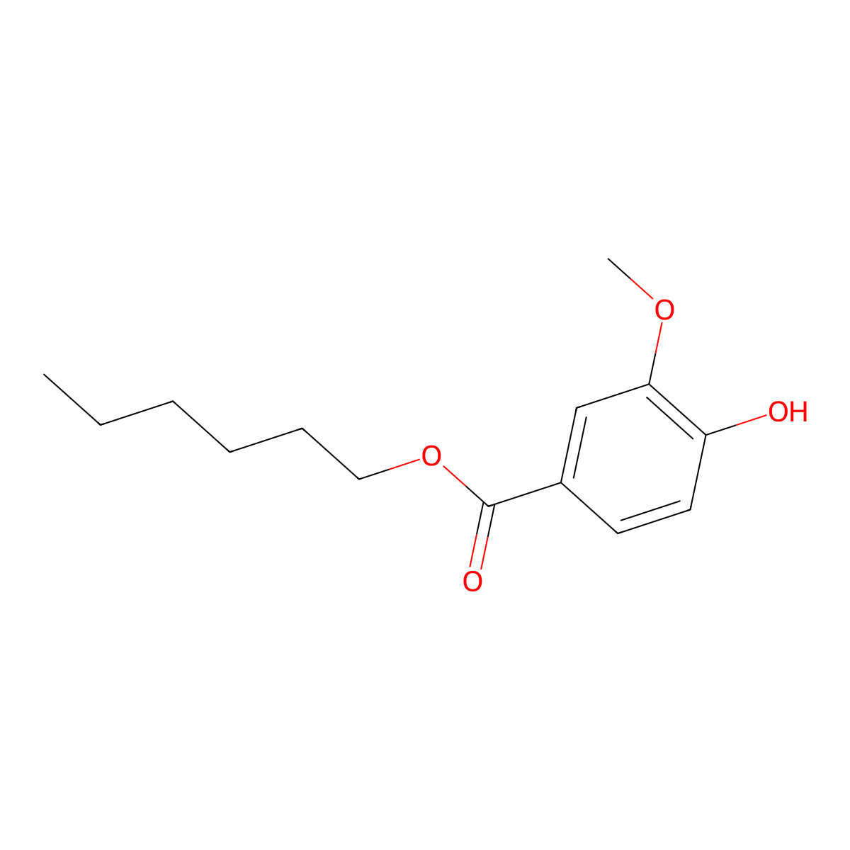 n-Hexyl vanillate molecular structure, CAS 84375-71-3