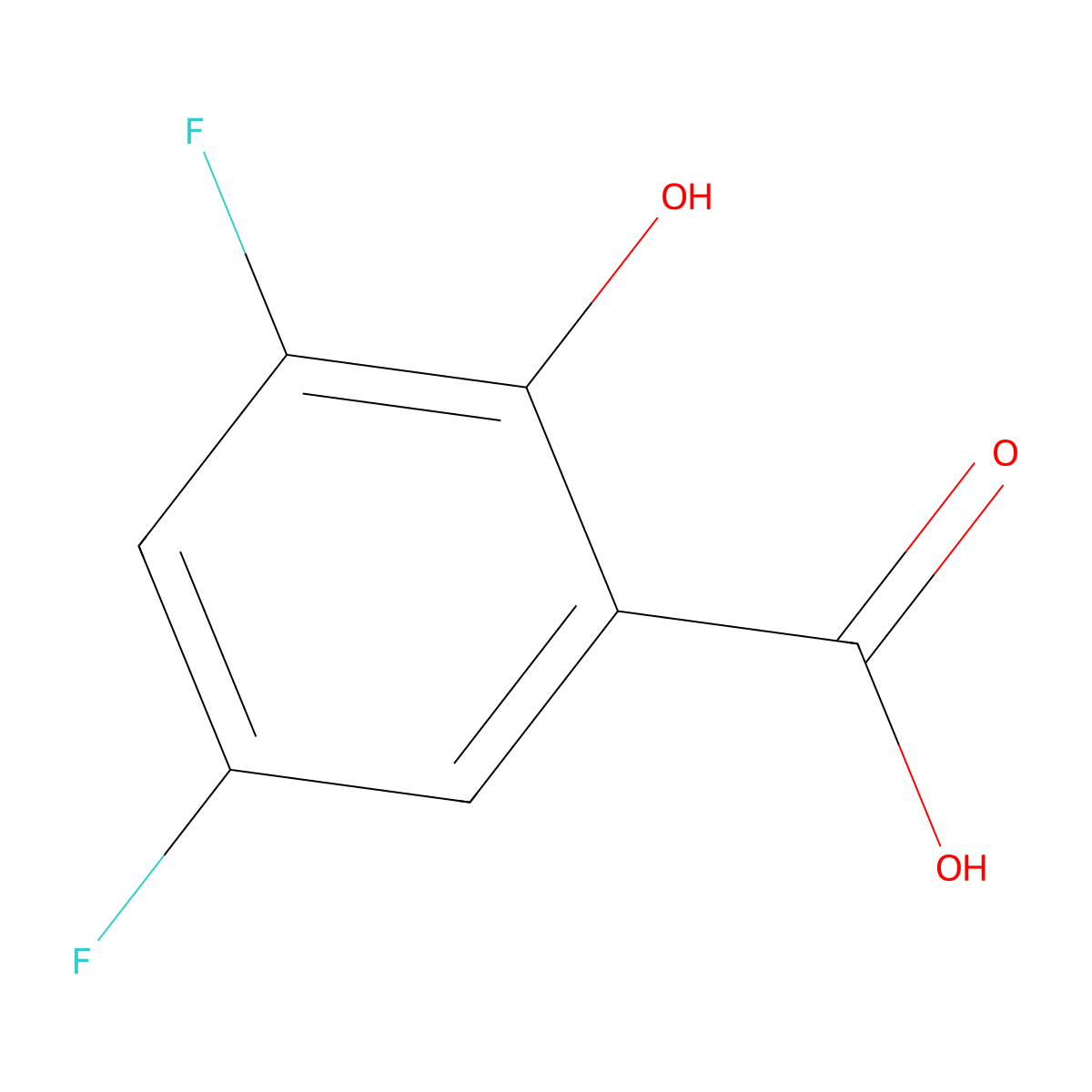 3,5-Difluoro-2-hydroxybenzoic acid molecular structure, CAS 84376-20-5