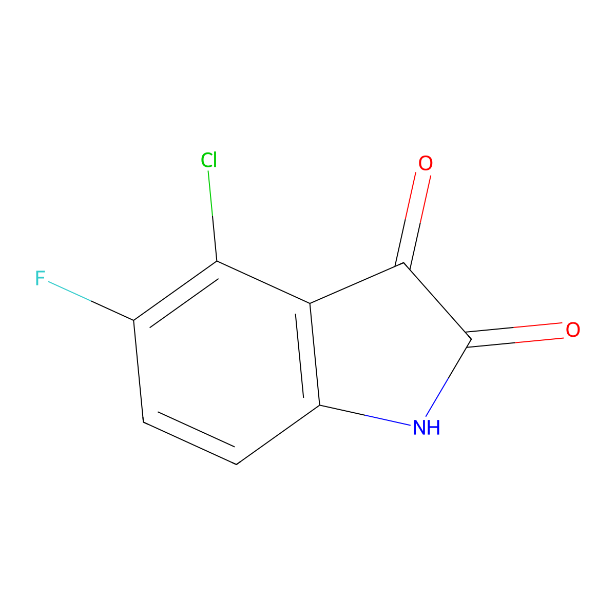 4-chloro-5-fluoro-1H-indole-2,3-dione molecular structure, CAS 84378-94-9