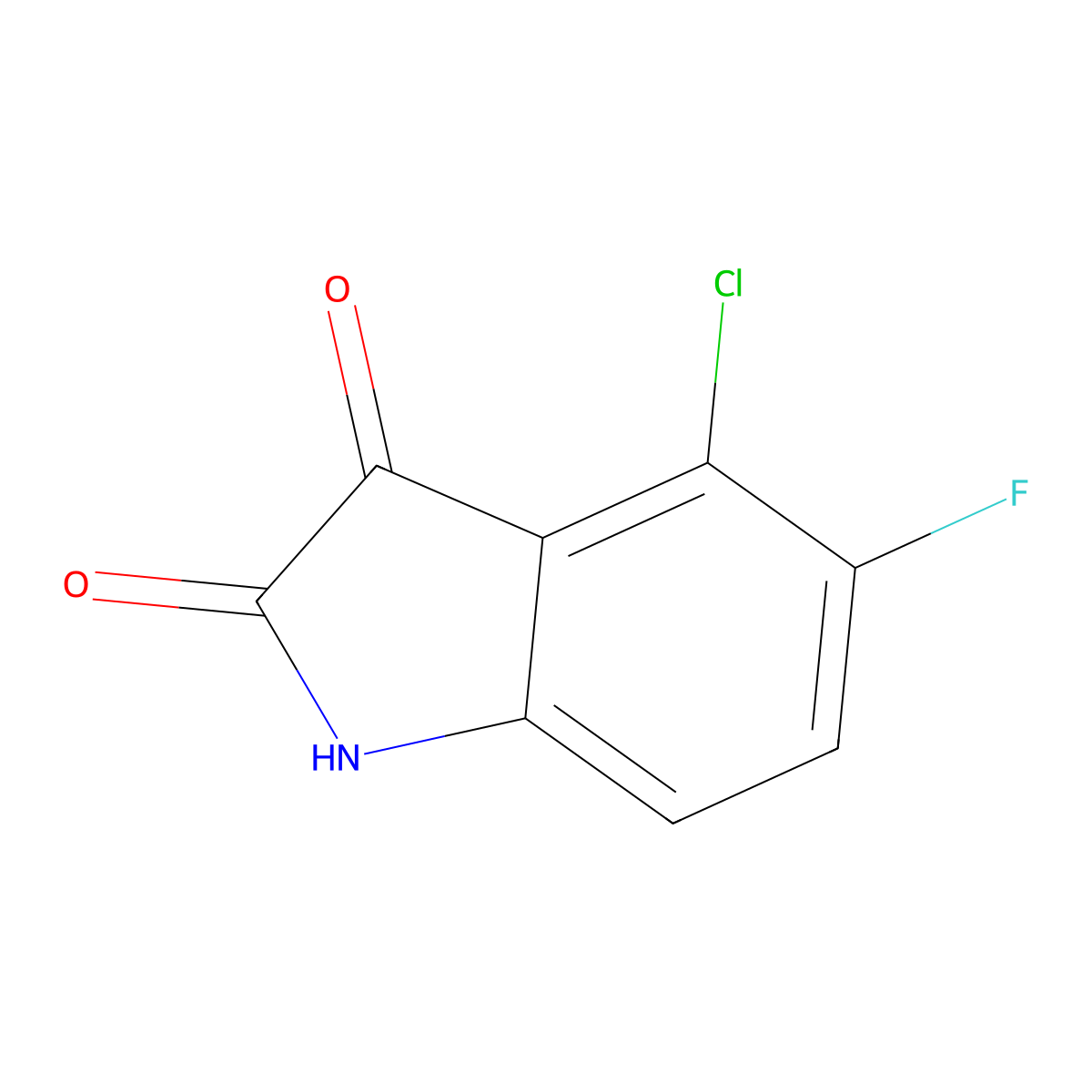 4-chloro-5-fluoro-1H-indole-2,3-dione molecular structure, CAS 84378-94-9