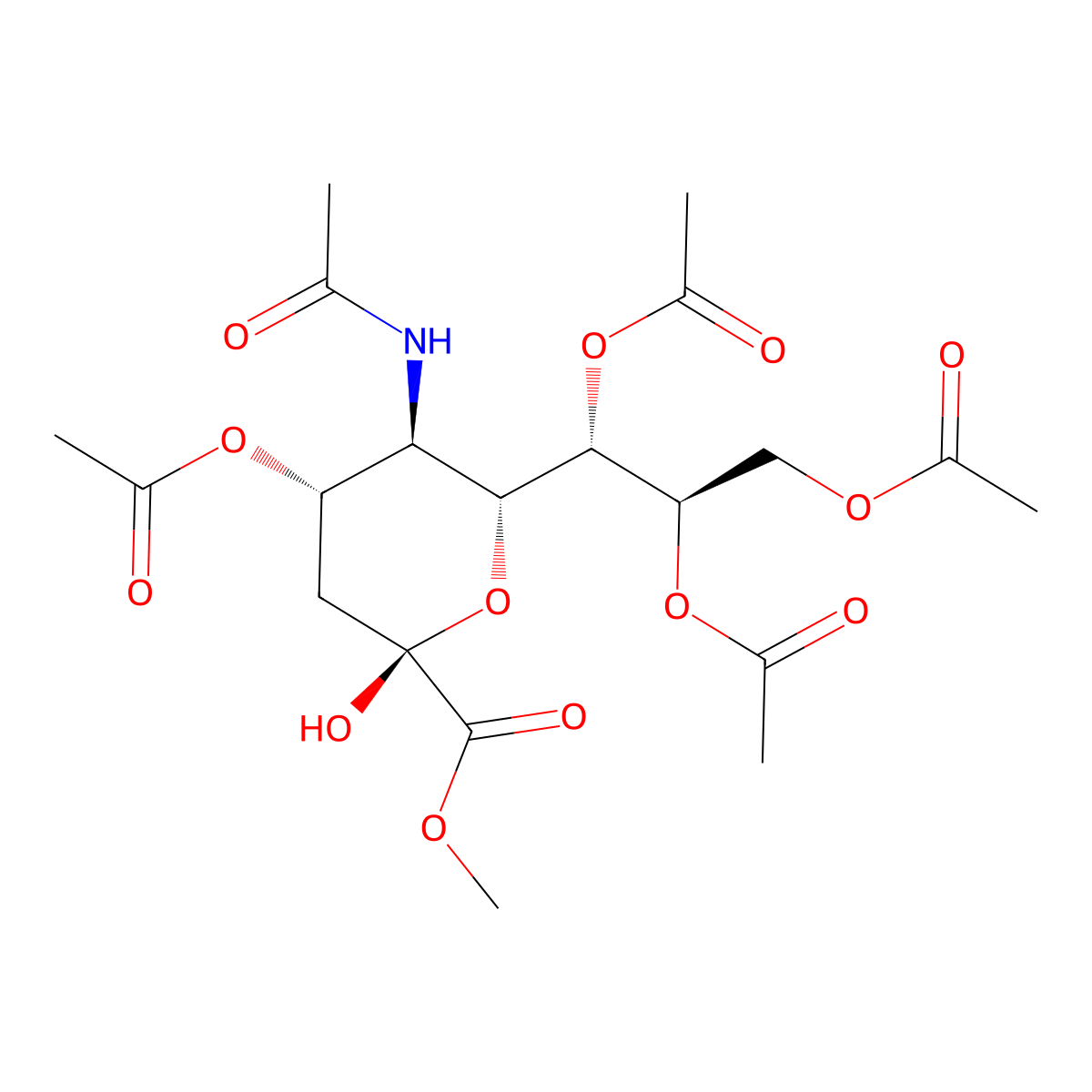 4,7,8,9-Tetra-O-acetyl-N-acetylneuraminic Acid Methyl Ester molecular structure, CAS 84380-10-9