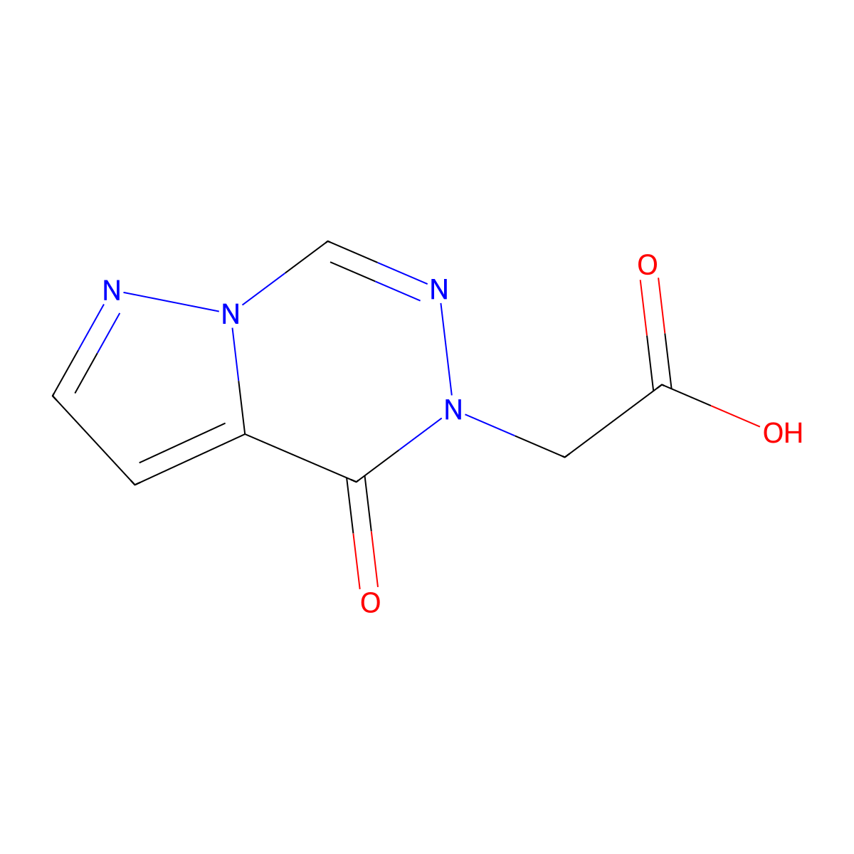 2-(4-oxo-4H,5H-pyrazolo(1,5-d)(1,2,4)triazin-5-yl)acetic acid molecular structure, CAS 84384-71-4