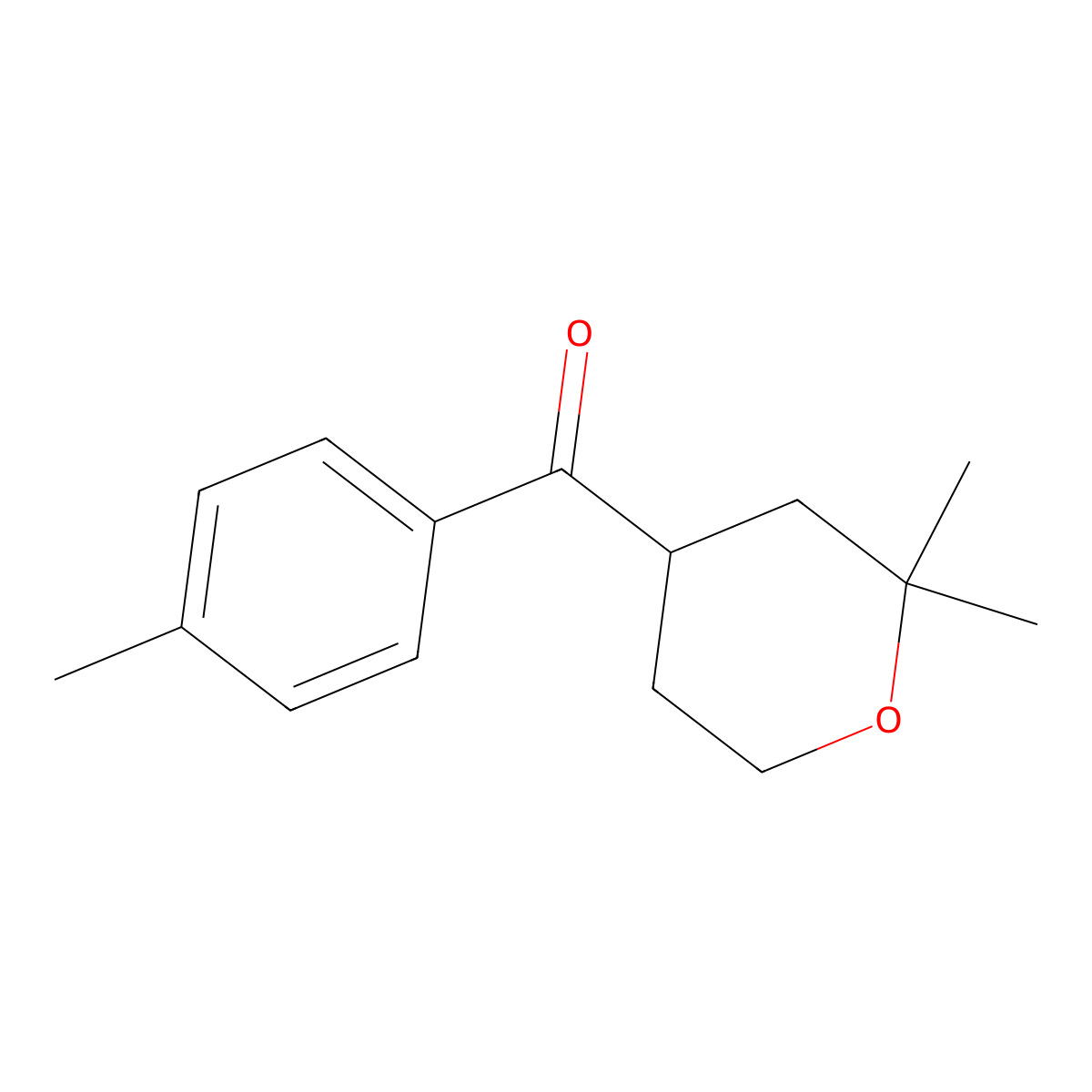 (2,2-dimethyltetrahydro-2H-pyran-4-yl)(p-tolyl)methanone molecular structure, CAS 84389-48-0