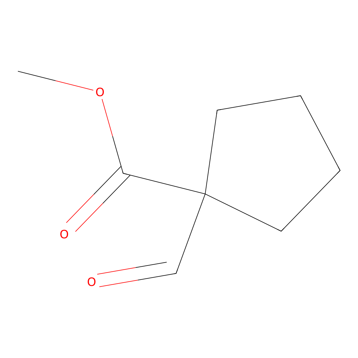Methyl 1-formylcyclopentanecarboxylate molecular structure, CAS 84393-03-3