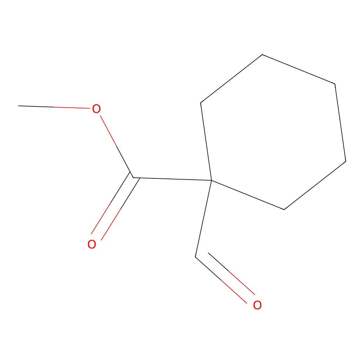 Methyl 1-formylcyclohexane-1-carboxylate molecular structure, CAS 84393-05-5