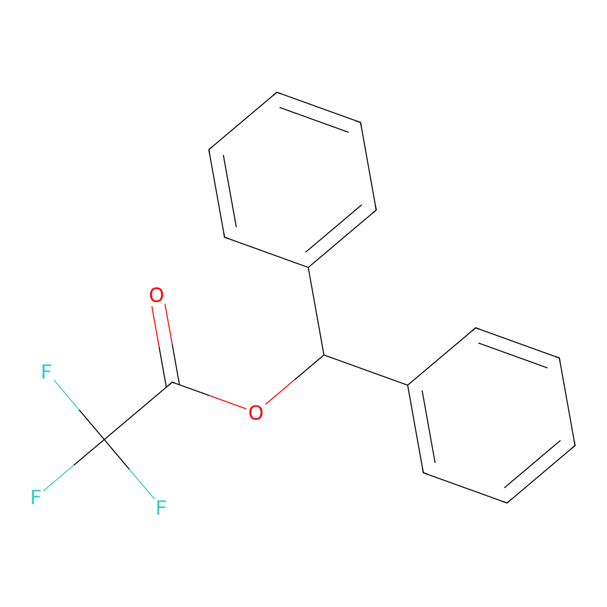 Benzhydryl 2,2,2-trifluoroacetate molecular structure, CAS 844-40-6