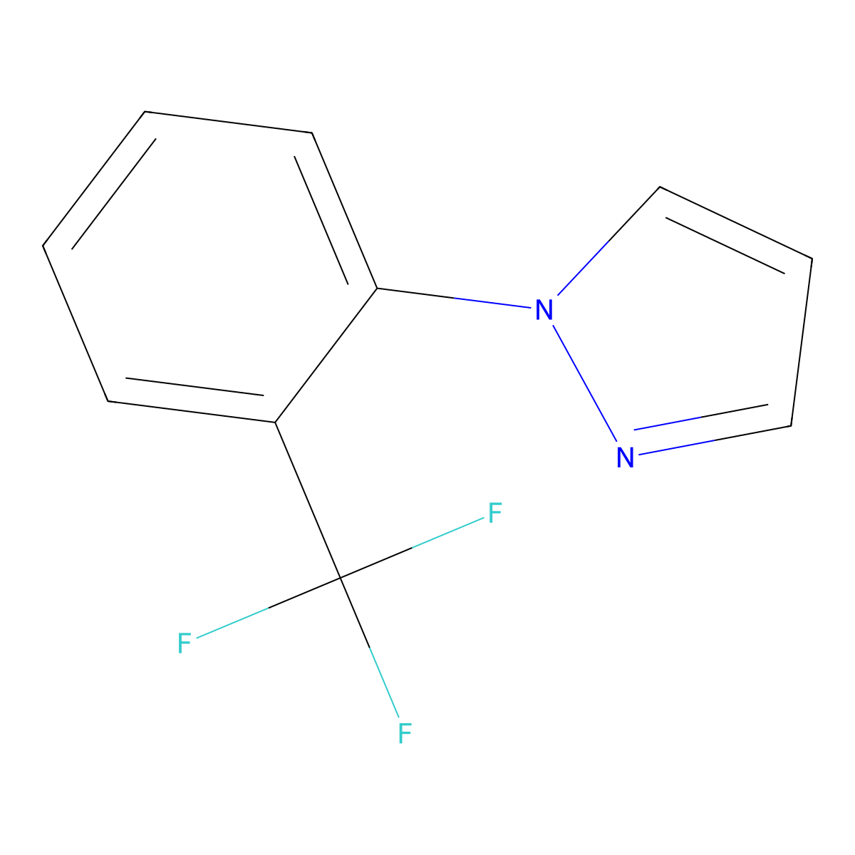 1-[2-(Trifluoromethyl)phenyl]-1H-pyrazole molecular structure, CAS 84401-17-2