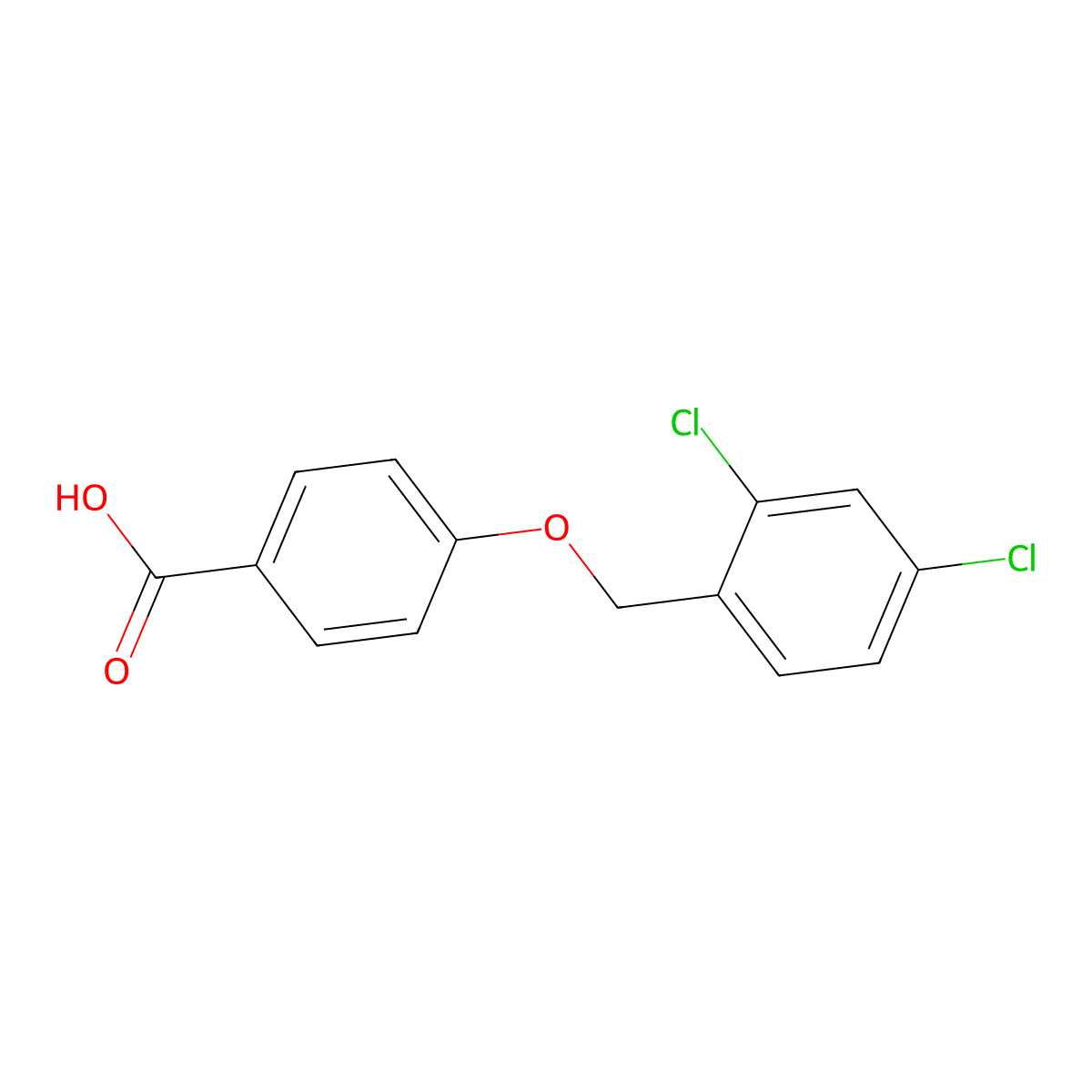 4-[(2,4-Dichlorobenzyl)oxy]benzoic acid molecular structure, CAS 84404-09-1