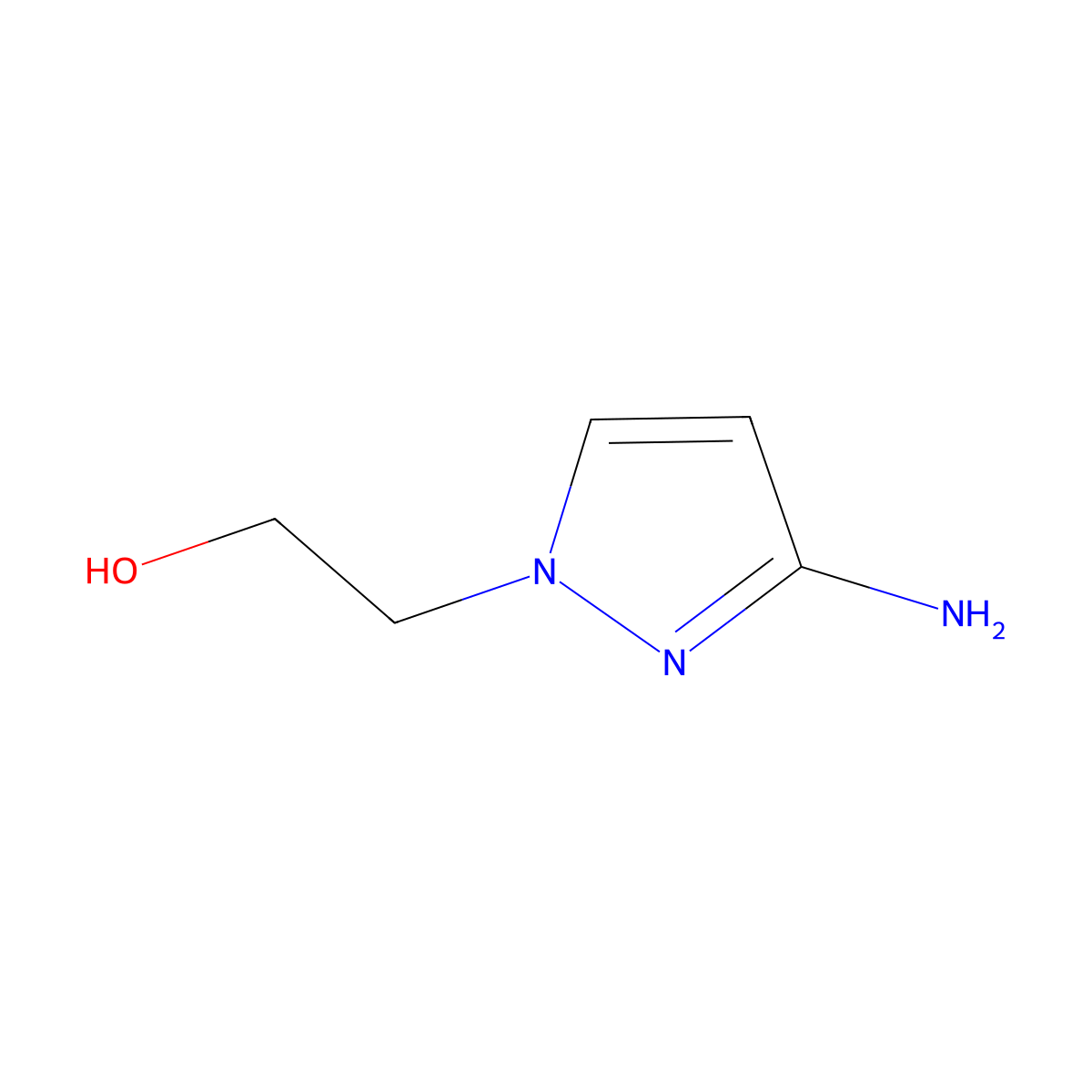 2-(3-Amino-1H-pyrazol-1-yl)ethan-1-ol molecular structure, CAS 84407-13-6
