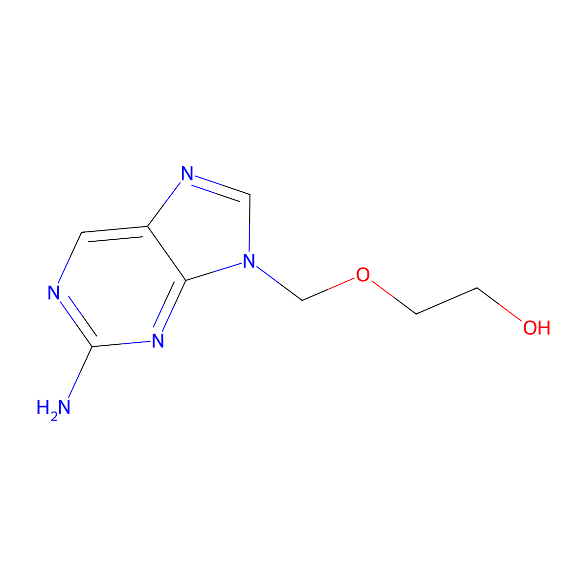 Desciclovir molecular structure, CAS 84408-37-7