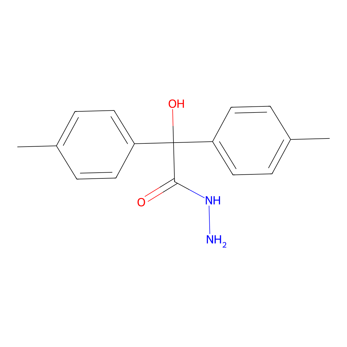 Benzeneacetic acid, alpha-hydroxy-4-methyl-alpha-(4-methylphenyl)-, hydrazide molecular structure, CAS 84408-85-5