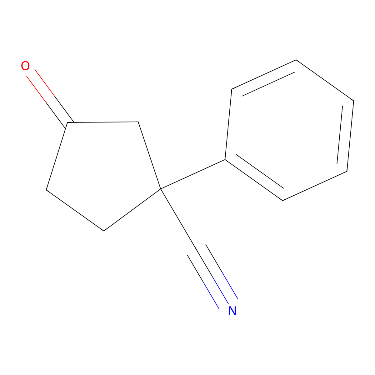 3-Oxo-1-phenylcyclopentane-1-carbonitrile molecular structure, CAS 84409-26-7