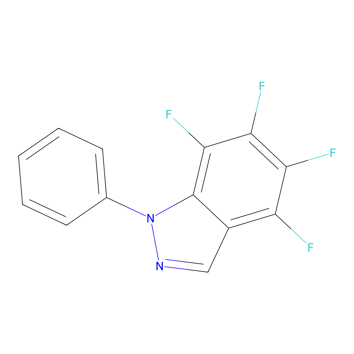 4,5,6,7-tetrafluoro-1-phenyl-1H-indazole molecular structure, CAS 84409-39-2