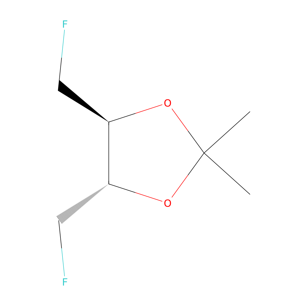 (4S,5S)-(+)-4,5-Bis(fluoromethyl)-2,2-dimethyl-1,3-dioxolane molecular structure, CAS 84409-70-1