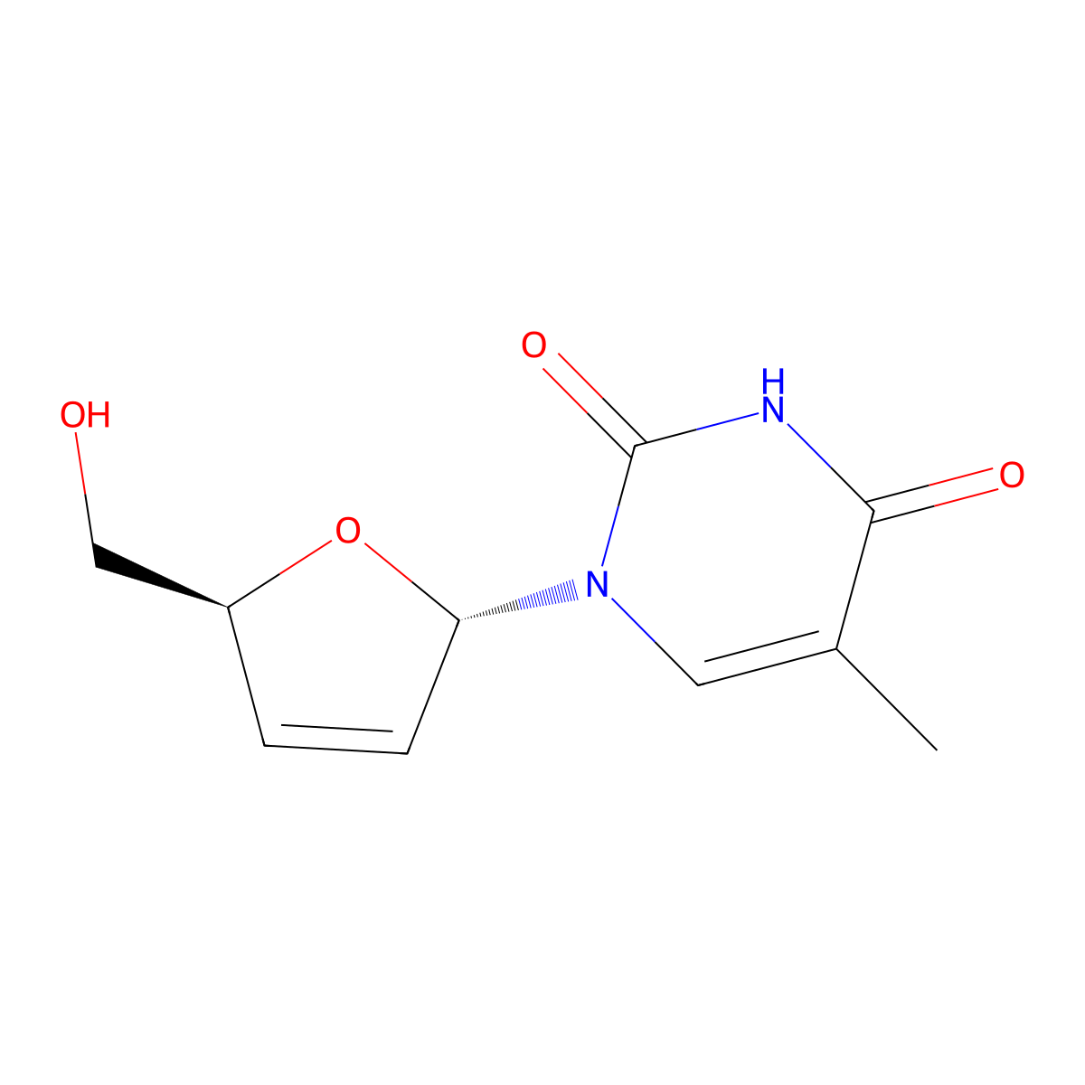 Stavudinealpha-anomer molecular structure, CAS 84414-90-4