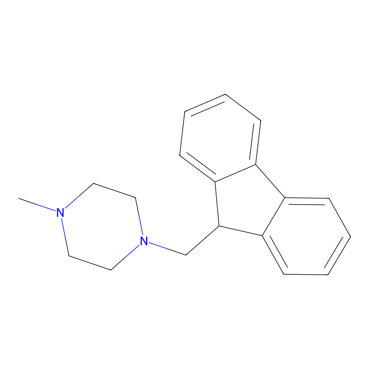 1-((9H-Fluoren-9-yl)methyl)-4-methylpiperazine molecular structure, CAS 84418-38-2