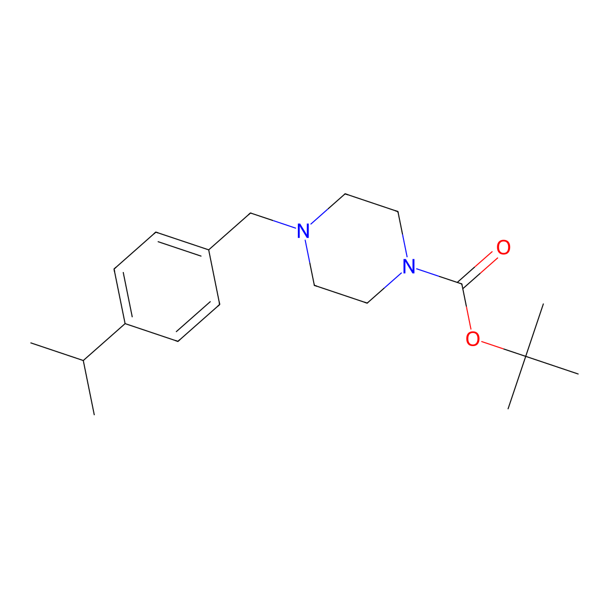 1,1-Dimethylethyl 4-[[4-(1-methylethyl)phenyl]methyl]-1-piperazinecarboxylate molecular structure, CAS 84418-44-0