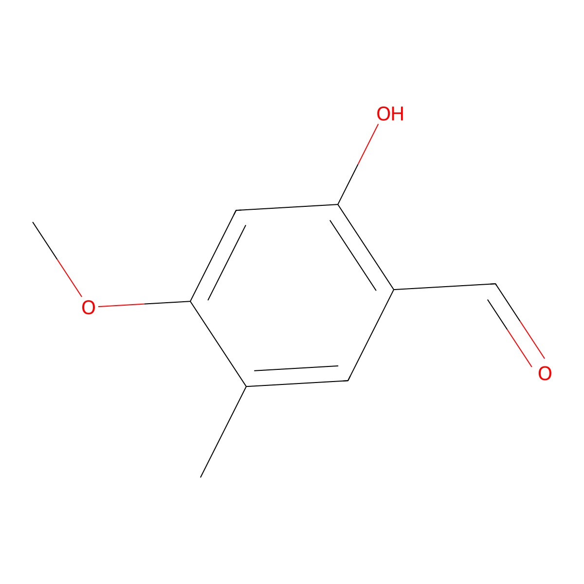 2-Hydroxy-4-methoxy-5-methylbenzaldehyde molecular structure, CAS 84422-52-6