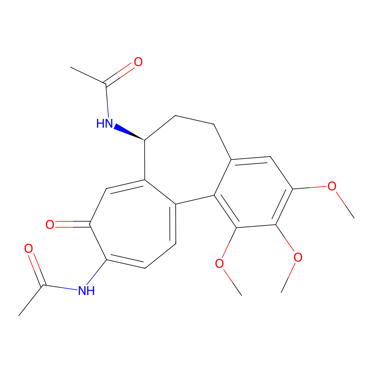 Acetamide, N,N'-(5,6,7,9-tetrahydro-1,2,3-trimethoxy-9-oxobenzo(a)heptalene-7,10-diyl)bis-, (S)- molecular structure, CAS 84426-28-8