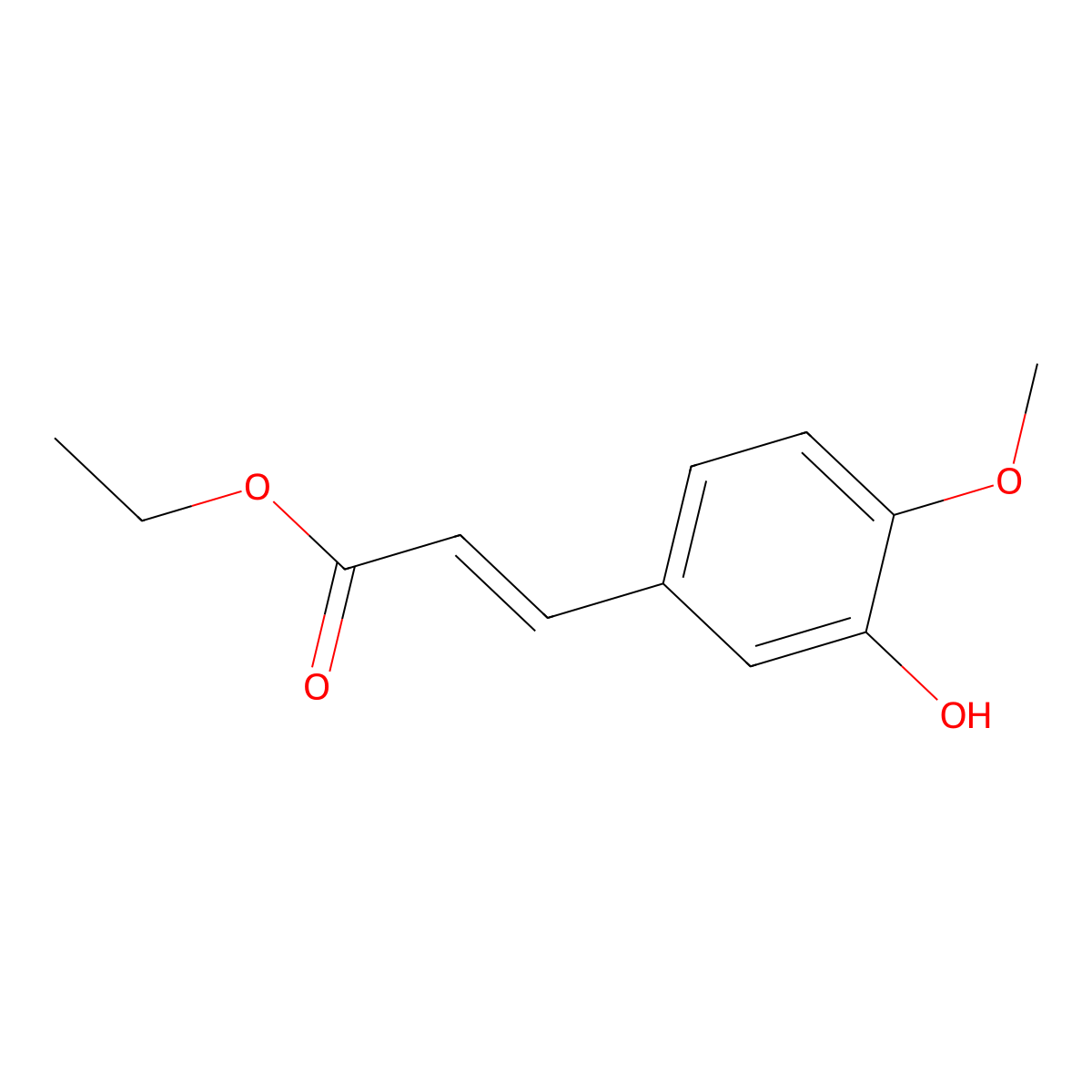 Ethyl 3-(3-hydroxy-4-methoxyphenyl)acrylate molecular structure, CAS 84428-15-9