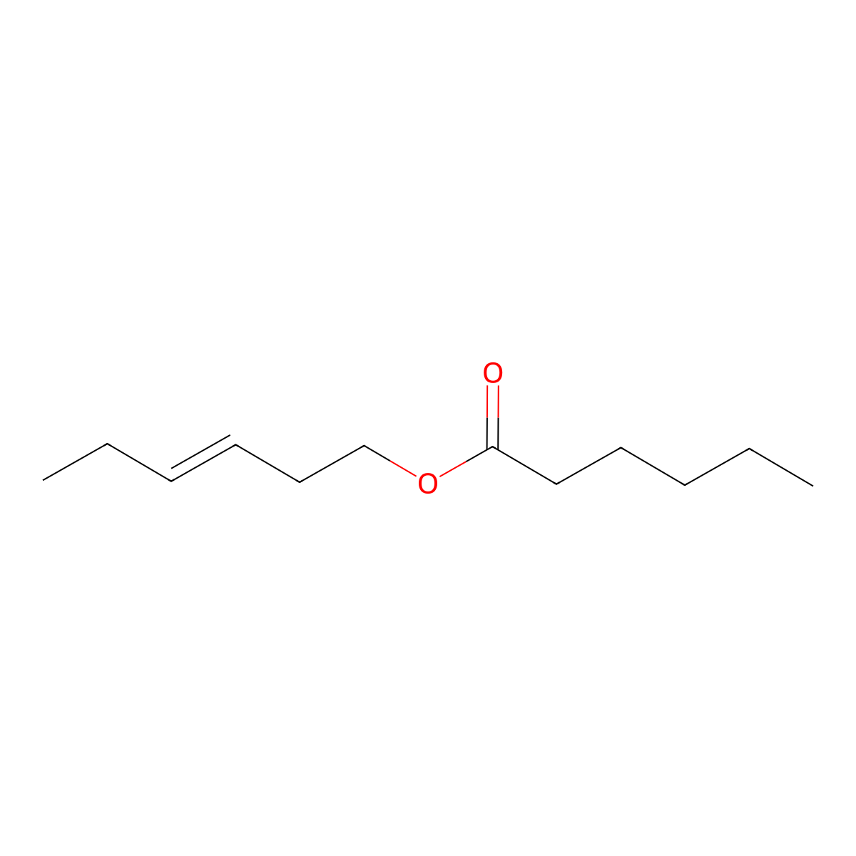 Hex-3-en-1-yl hexanoate molecular structure, CAS 84434-19-5