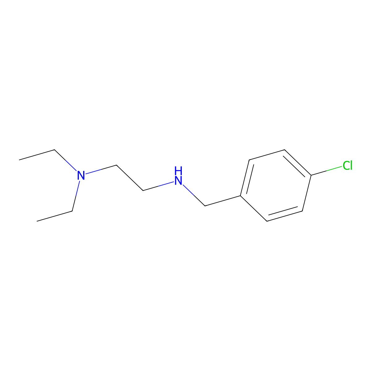N-[(4-chlorophenyl)methyl]-N',N'-diethylethane-1,2-diamine molecular structure, CAS 84434-83-3