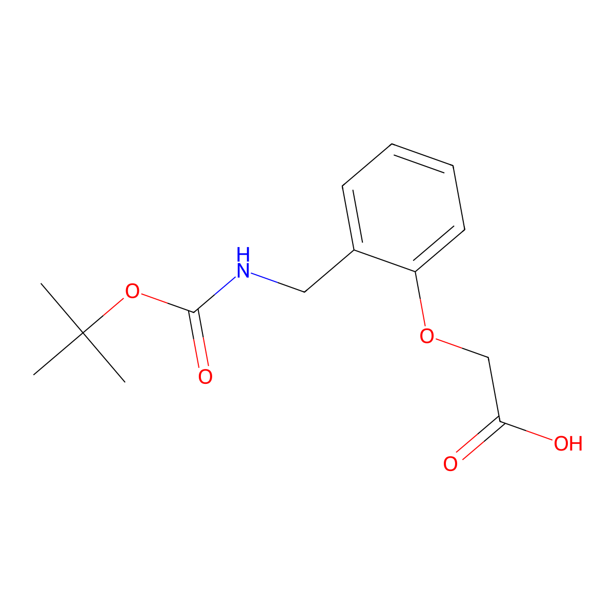 2-[2-({[(Tert-butoxy)carbonyl]amino}methyl)phenoxy]acetic acid molecular structure, CAS 84443-39-0
