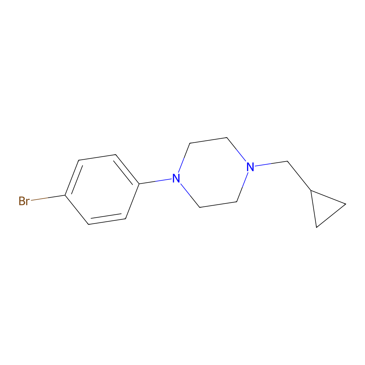 1-(4-Bromophenyl)-4-(cyclopropylmethyl)piperazine molecular structure, CAS 844431-61-4