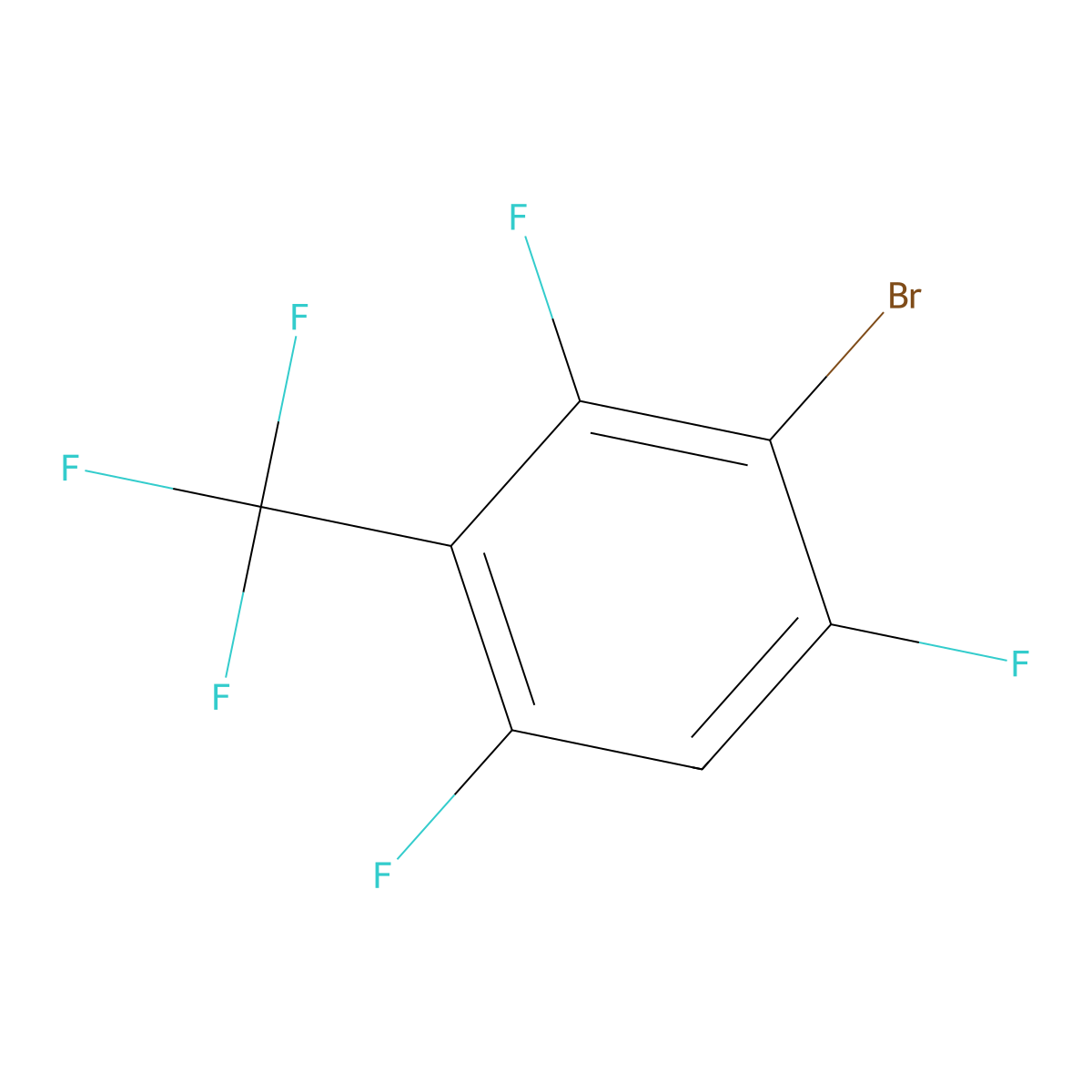 2-Bromo-1,3,5-trifluoro-4-(trifluoromethyl)benzene molecular structure, CAS 844439-00-5