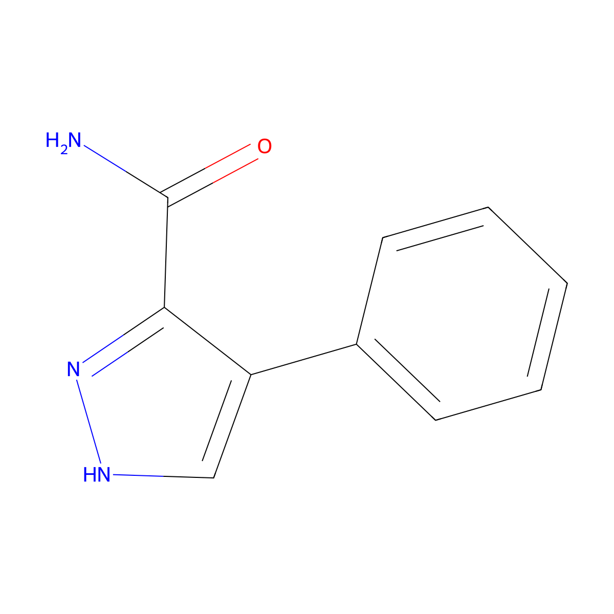 4-Phenyl-1H-pyrazole-3-carboxamide molecular structure, CAS 844443-61-4