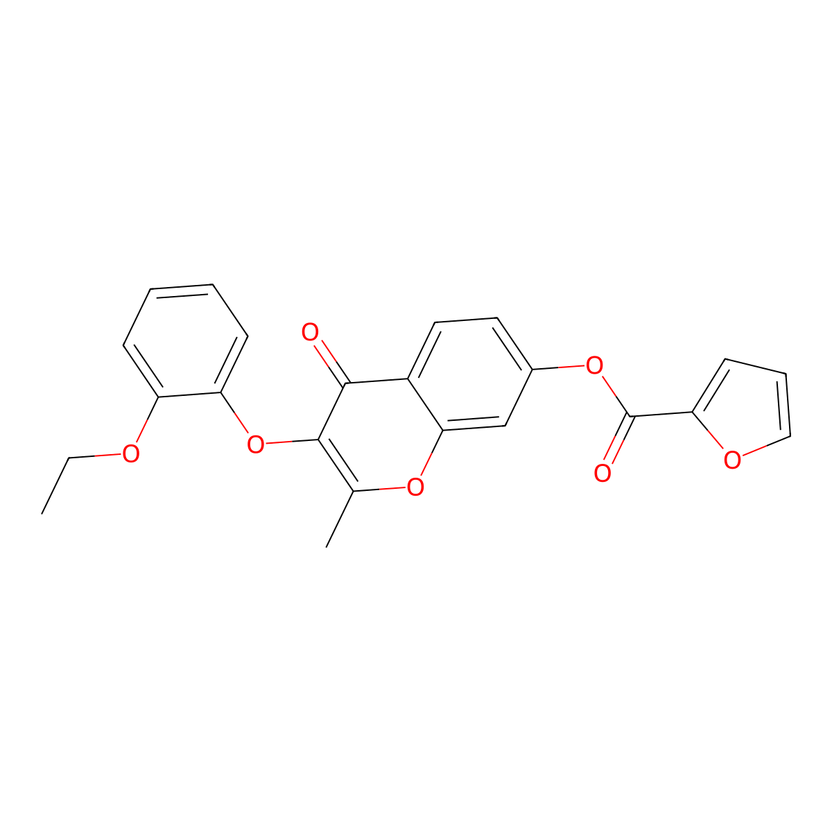 3-(2-ethoxyphenoxy)-2-methyl-4-oxo-4H-chromen-7-yl furan-2-carboxylate molecular structure, CAS 844447-94-5
