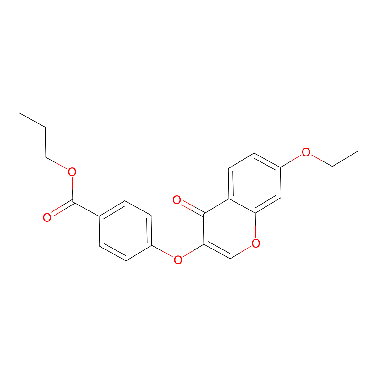 propyl 4-[(7-ethoxy-4-oxo-4H-chromen-3-yl)oxy]benzoate molecular structure, CAS 844448-67-5