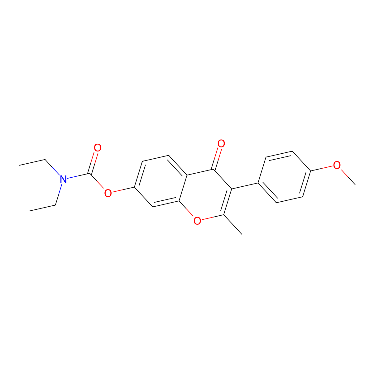 3-(4-methoxyphenyl)-2-methyl-4-oxo-4H-chromen-7-yl diethylcarbamate molecular structure, CAS 844449-90-7