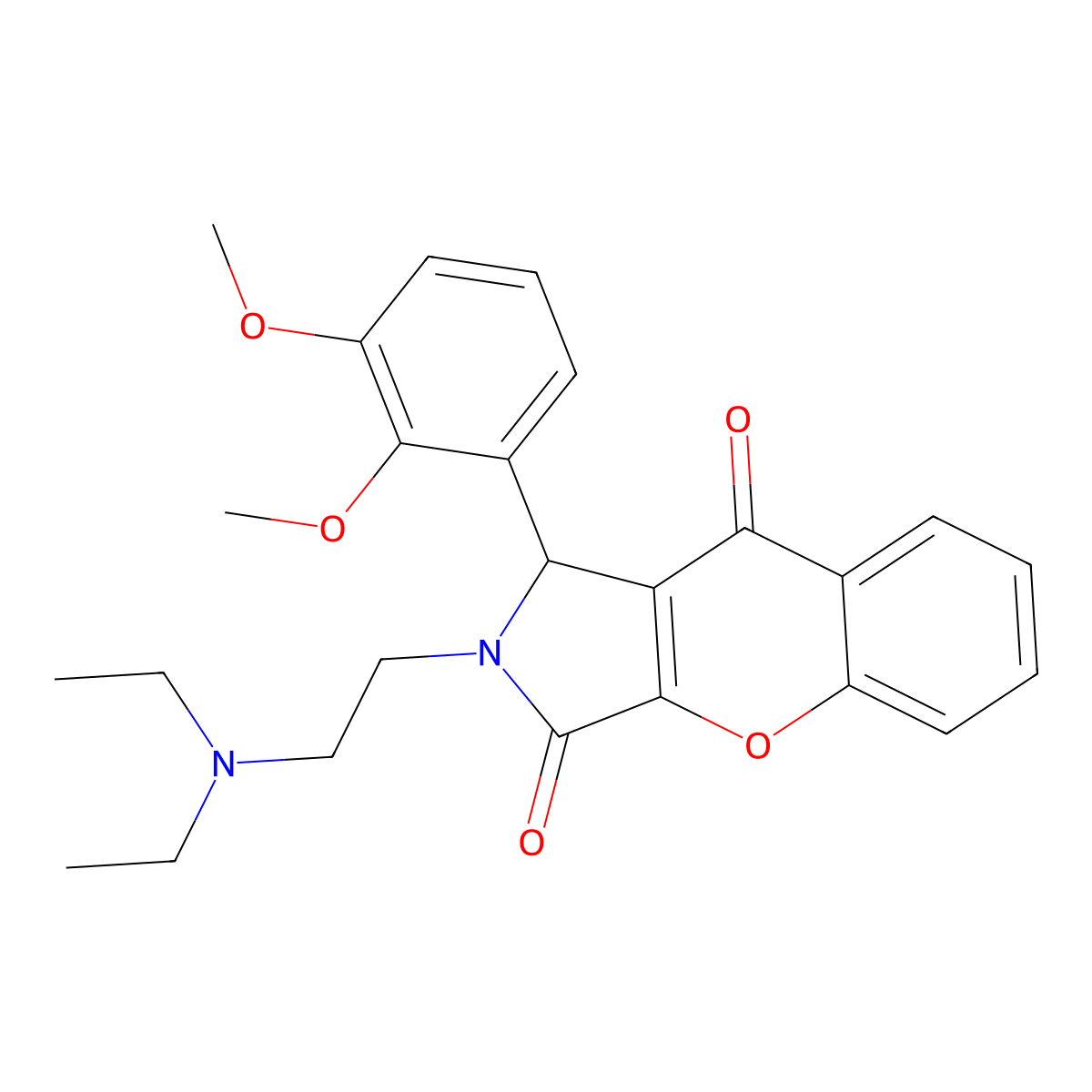 2-(2-(Diethylamino)ethyl)-1-(2,3-dimethoxyphenyl)-1,2-dihydrochromeno[2,3-c]pyrrole-3,9-dione molecular structure, CAS 844450-02-8