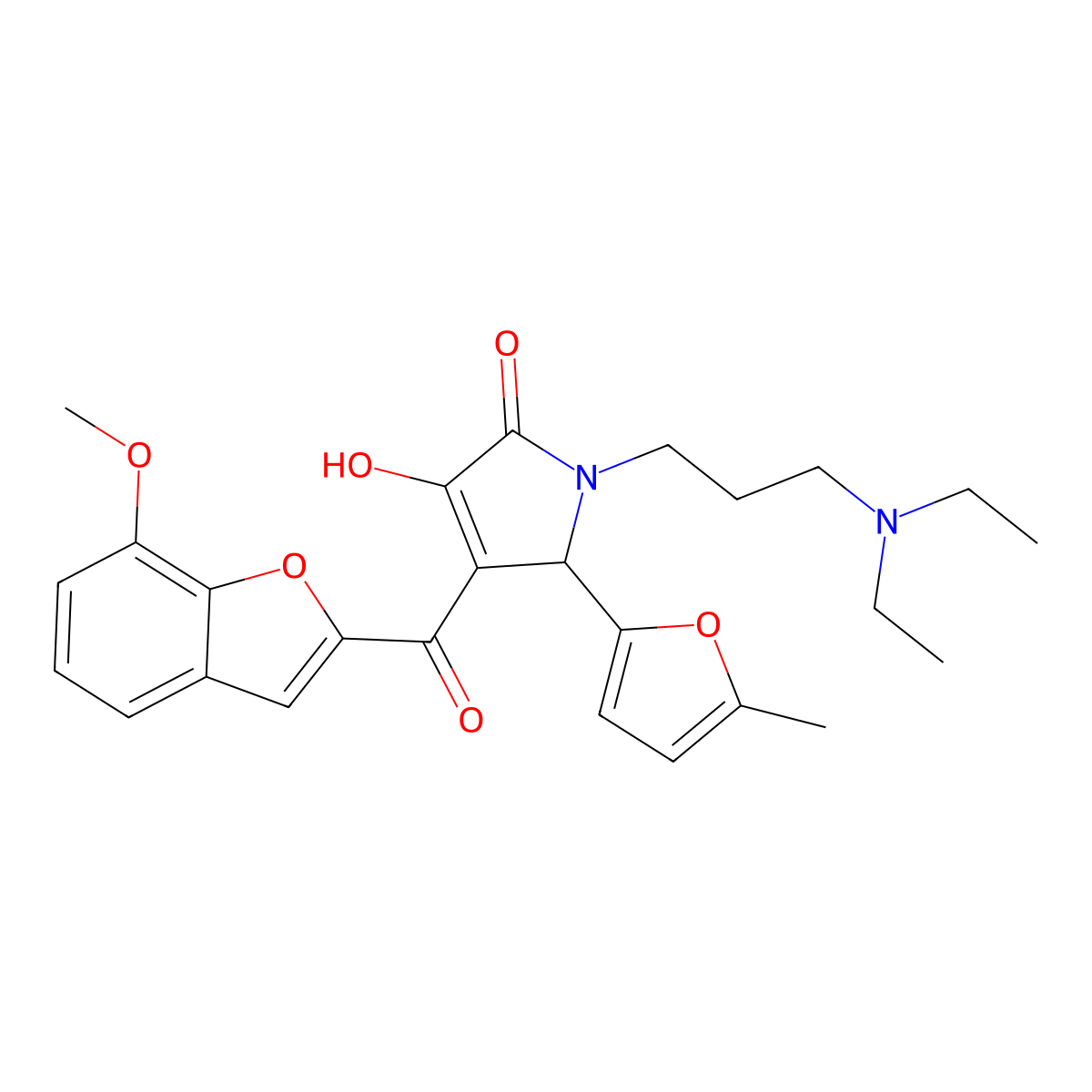 1-[3-(Diethylamino)propyl]-3-hydroxy-4-[(7-methoxybenzo[d]furan-2-yl)carbonyl]-5-(5-methyl(2-furyl))-3-pyrrolin-2-one molecular structure, CAS 844450-53-9