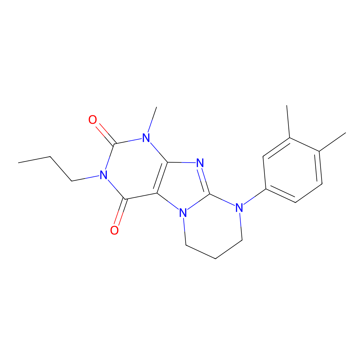 9-(3,4-dimethylphenyl)-1-methyl-3-propyl-7,8-dihydro-6H-purino[7,8-a]pyrimidine-2,4-dione molecular structure, CAS 844450-85-7