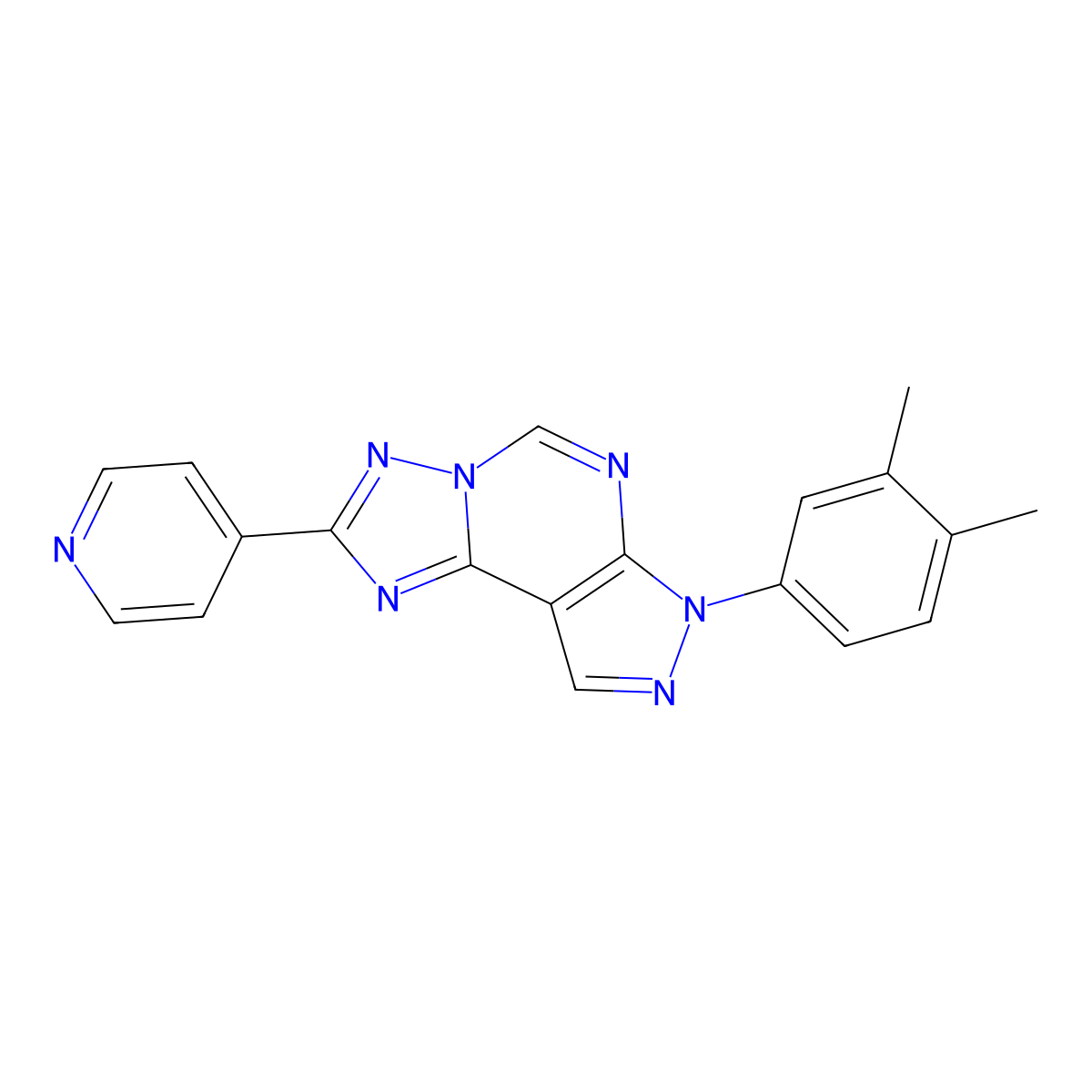 7-(3,4-dimethylphenyl)-2-(pyridin-4-yl)-7H-pyrazolo[4,3-e][1,2,4]triazolo[1,5-c]pyrimidine molecular structure, CAS 844451-04-3
