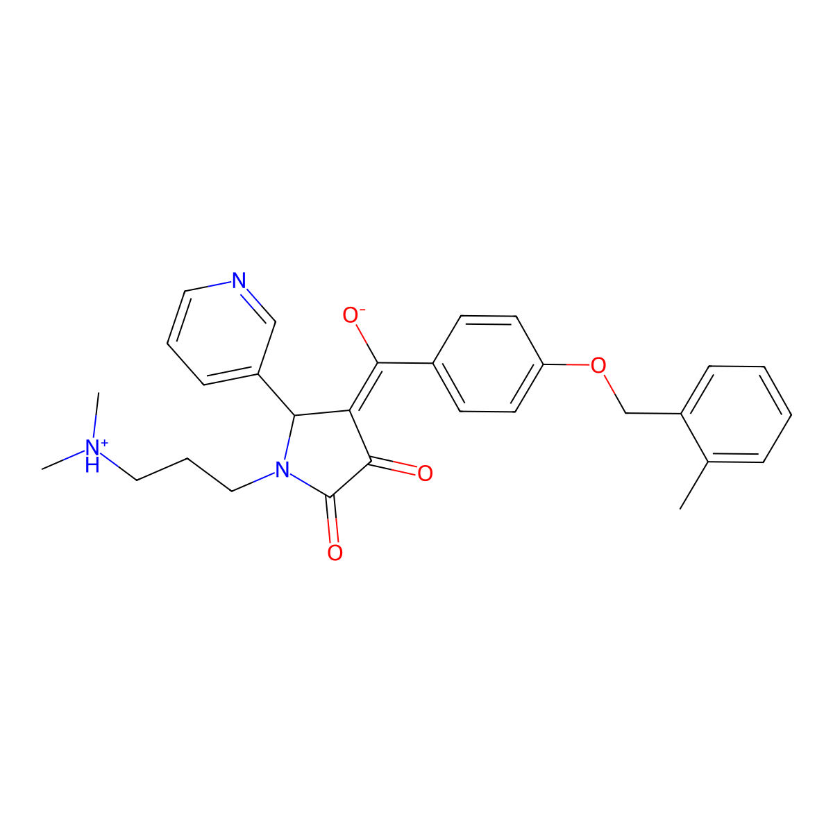 1-[3-(dimethylamino)propyl]-3-hydroxy-4-{4-[(2-methylphenyl)methoxy]benzoyl}-5-(pyridin-3-yl)-2,5-dihydro-1H-pyrrol-2-one molecular structure, CAS 844451-12-3