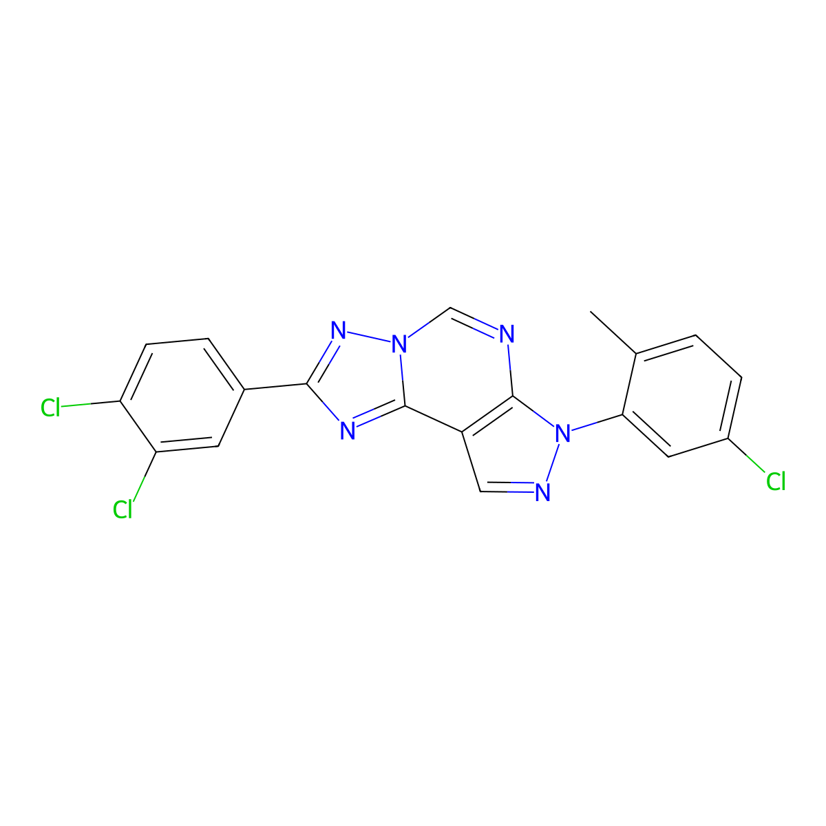 7-(5-chloro-2-methylphenyl)-2-(3,4-dichlorophenyl)-7H-pyrazolo[4,3-e][1,2,4]triazolo[1,5-c]pyrimidine molecular structure, CAS 844451-62-3