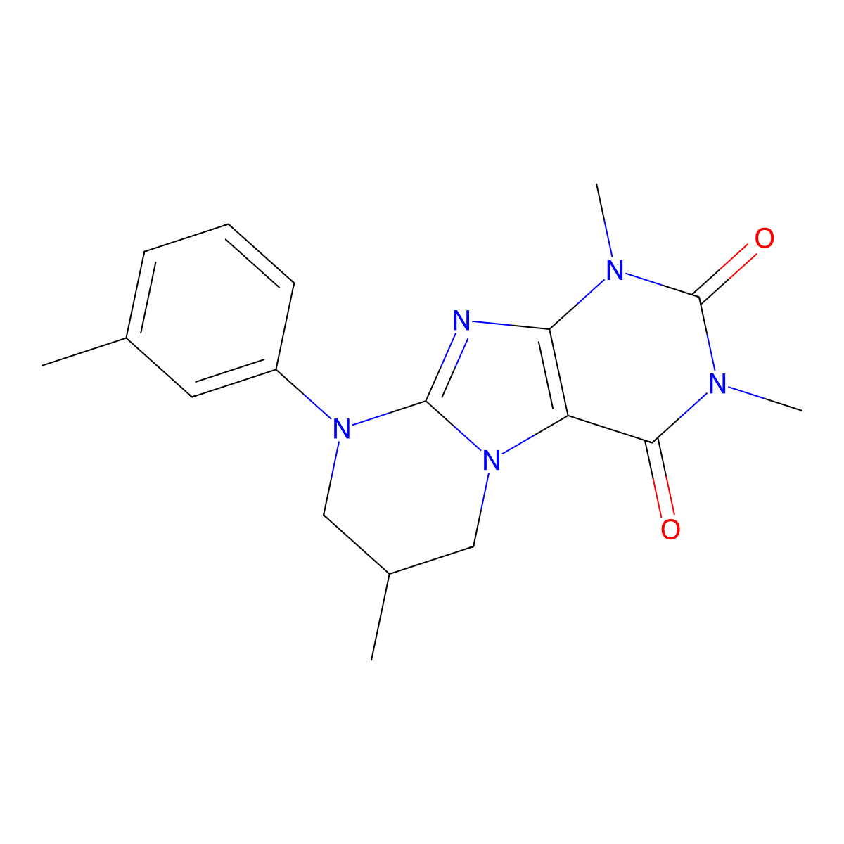 1,3,7-trimethyl-9-(3-methylphenyl)-7,8-dihydro-6H-purino[7,8-a]pyrimidine-2,4-dione molecular structure, CAS 844452-41-1