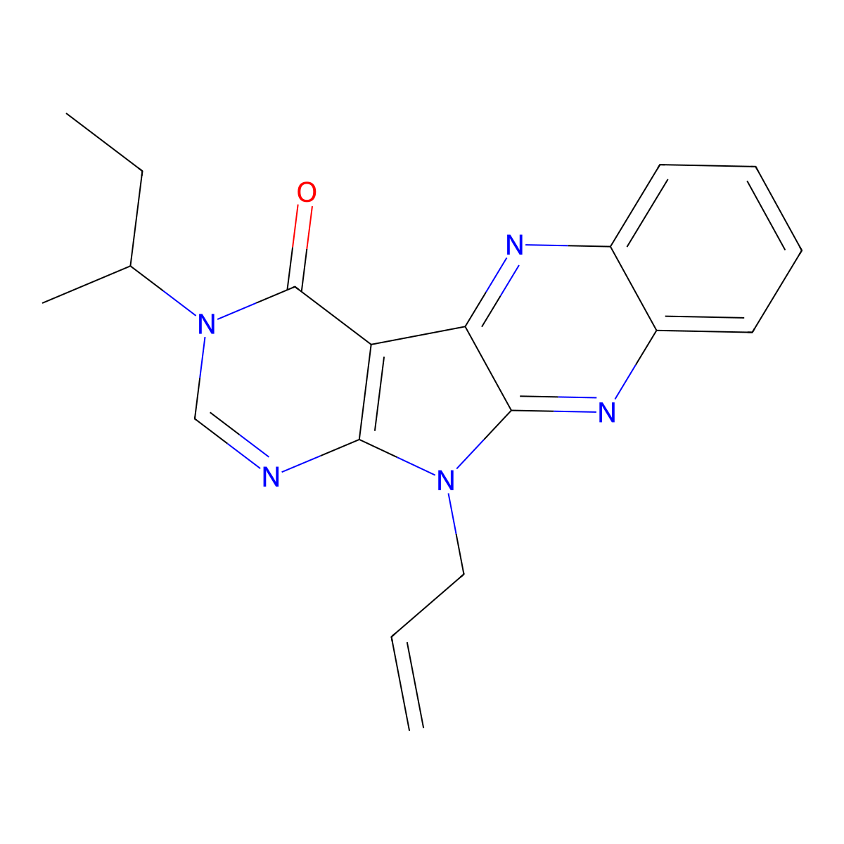 11-allyl-3-(sec-butyl)-3H-pyrimido[5',4':4,5]pyrrolo[2,3-b]quinoxalin-4(11H)-one molecular structure, CAS 844454-25-7