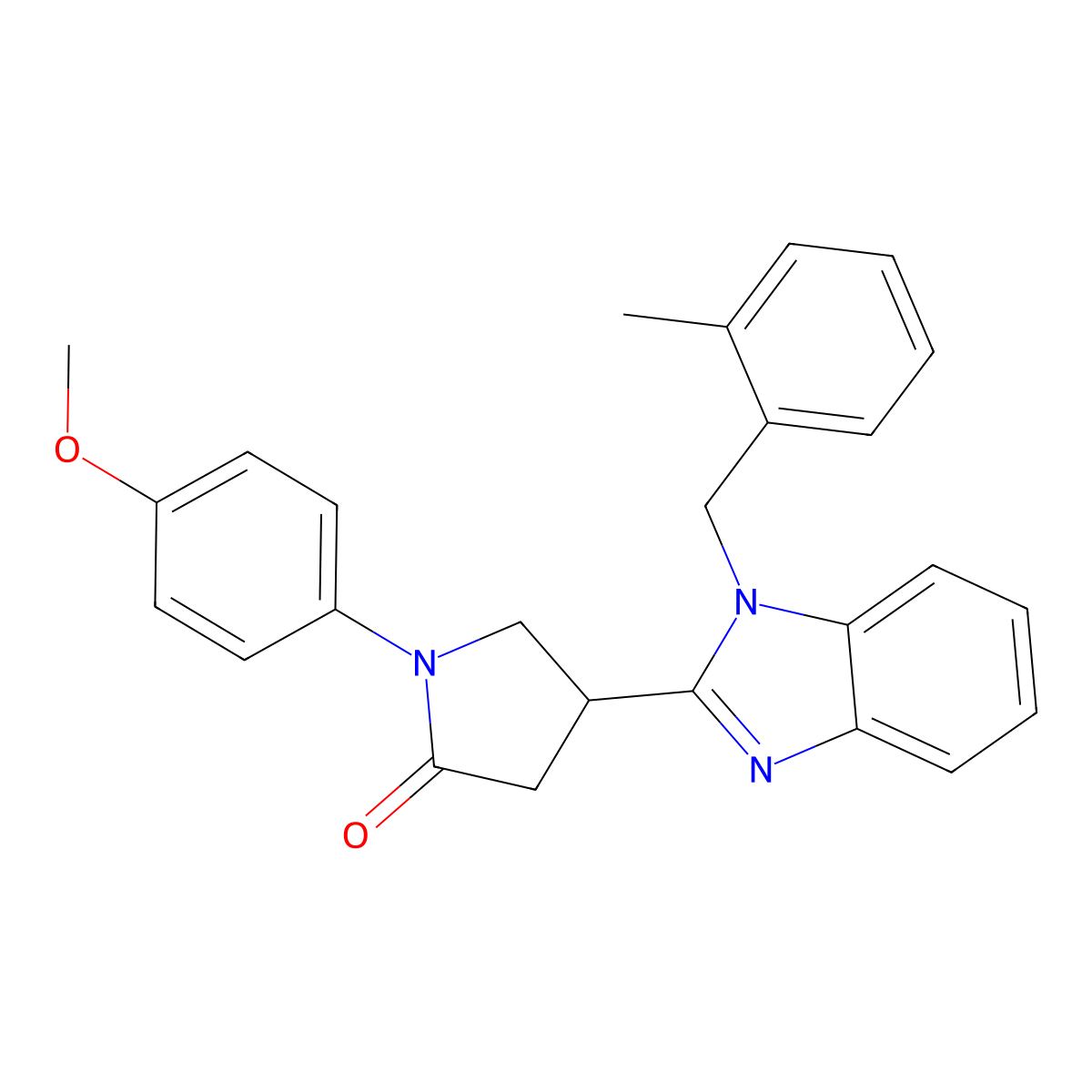 1-(4-methoxyphenyl)-4-{1-[(2-methylphenyl)methyl]-1H-1,3-benzodiazol-2-yl}pyrrolidin-2-one molecular structure, CAS 844454-29-1