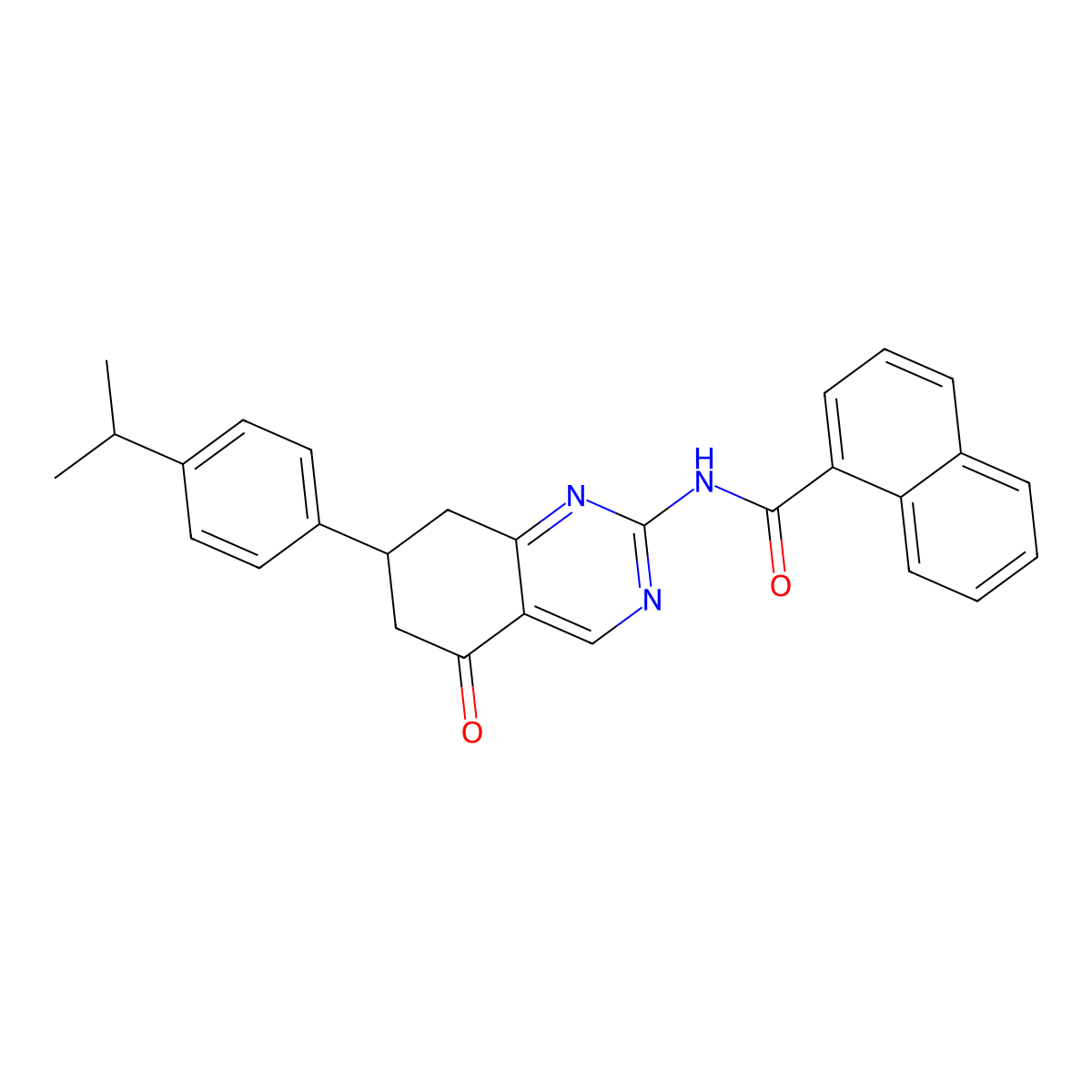 N-{5-oxo-7-[4-(propan-2-yl)phenyl]-5,6,7,8-tetrahydroquinazolin-2-yl}naphthalene-1-carboxamide molecular structure, CAS 844455-26-1