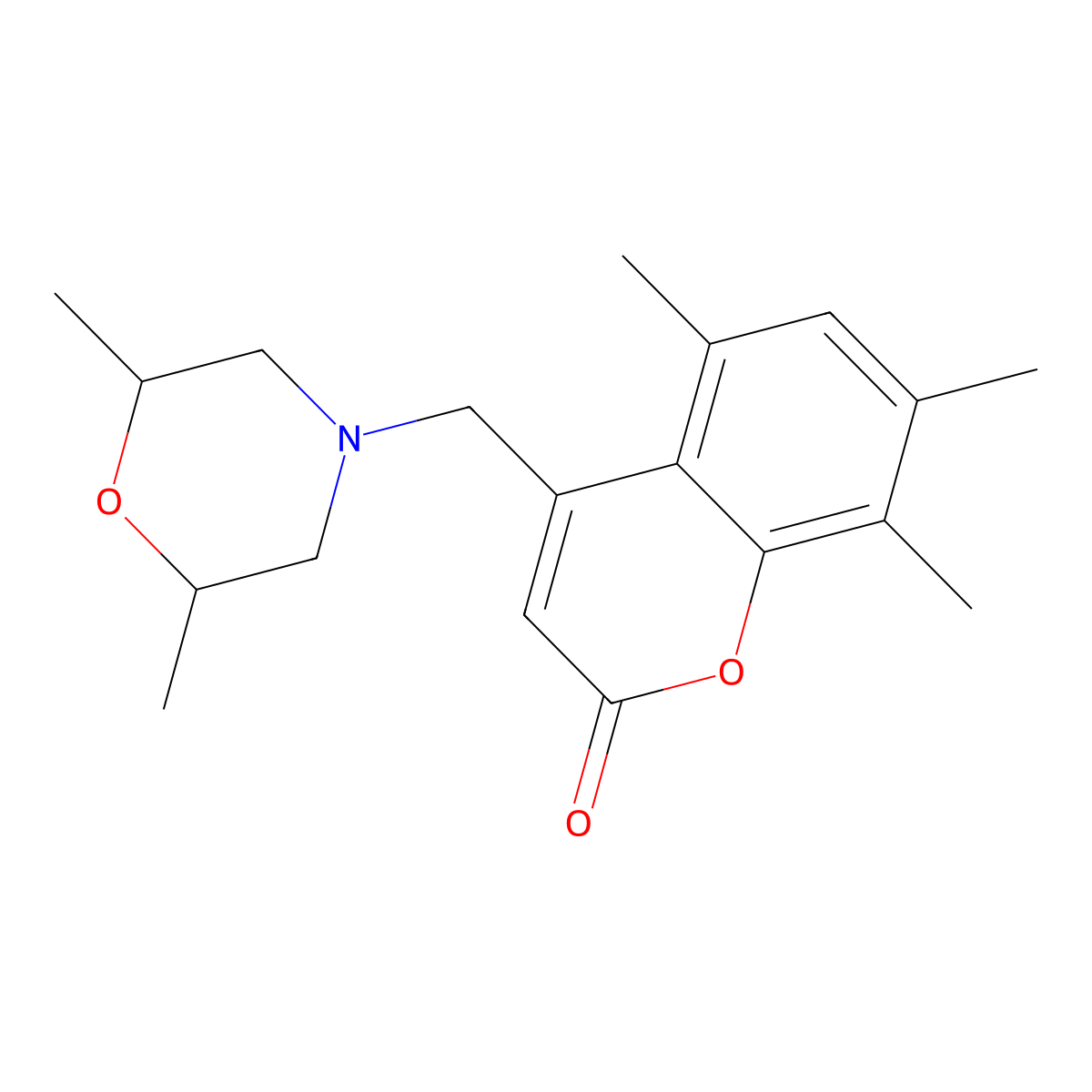 4-[(2,6-Dimethylmorpholin-4-yl)methyl]-5,7,8-trimethylchromen-2-one molecular structure, CAS 844456-49-1