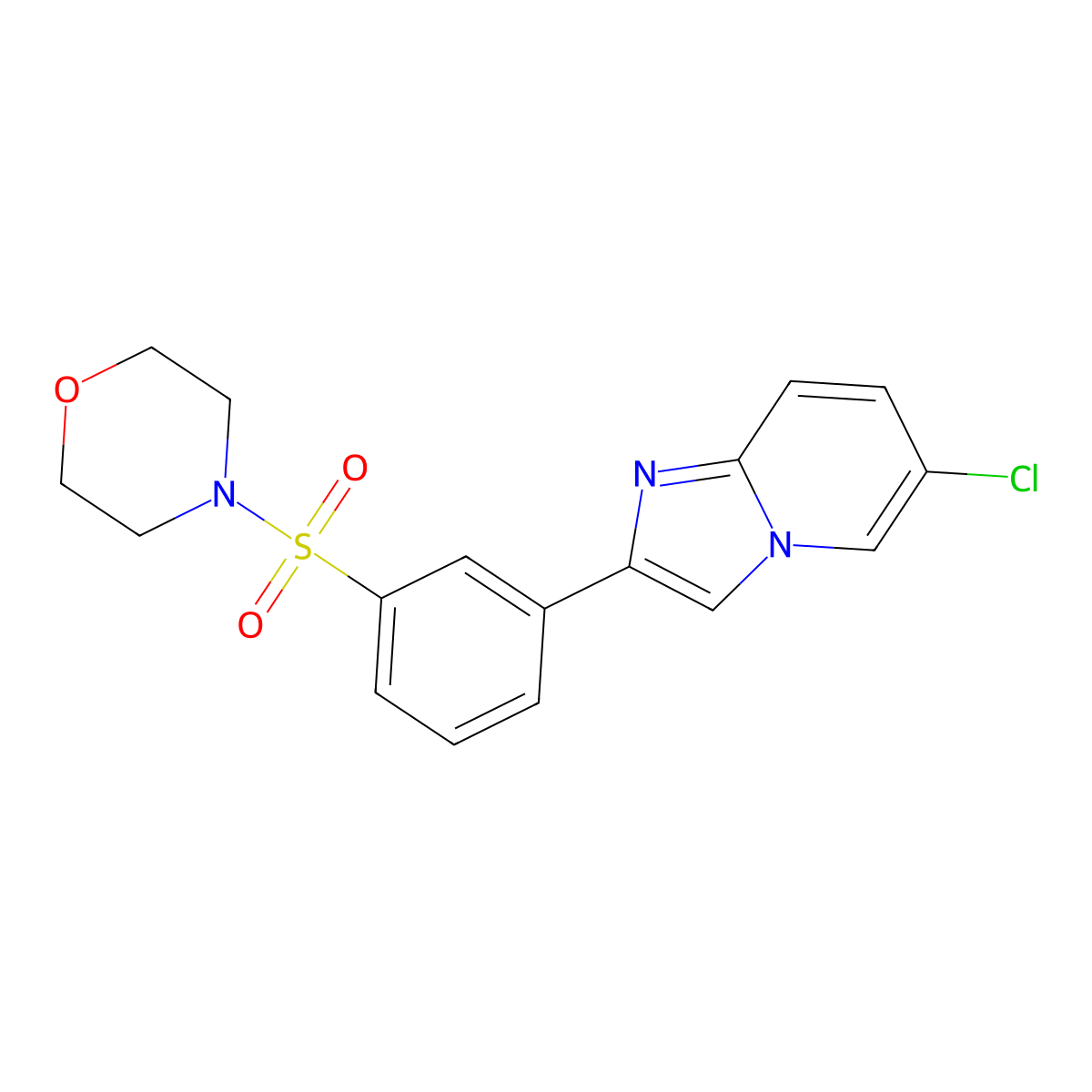 3-(6-Chloroimidazo[1,2-a]pyridin-2-yl)phenyl morpholino sulfone molecular structure, CAS 844457-30-3