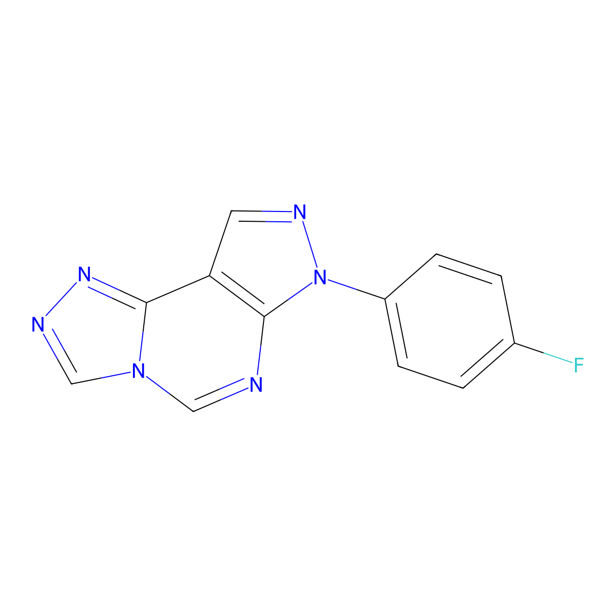 7-(4-fluorophenyl)-7H-pyrazolo[4,3-e][1,2,4]triazolo[4,3-c]pyrimidine molecular structure, CAS 844458-50-0
