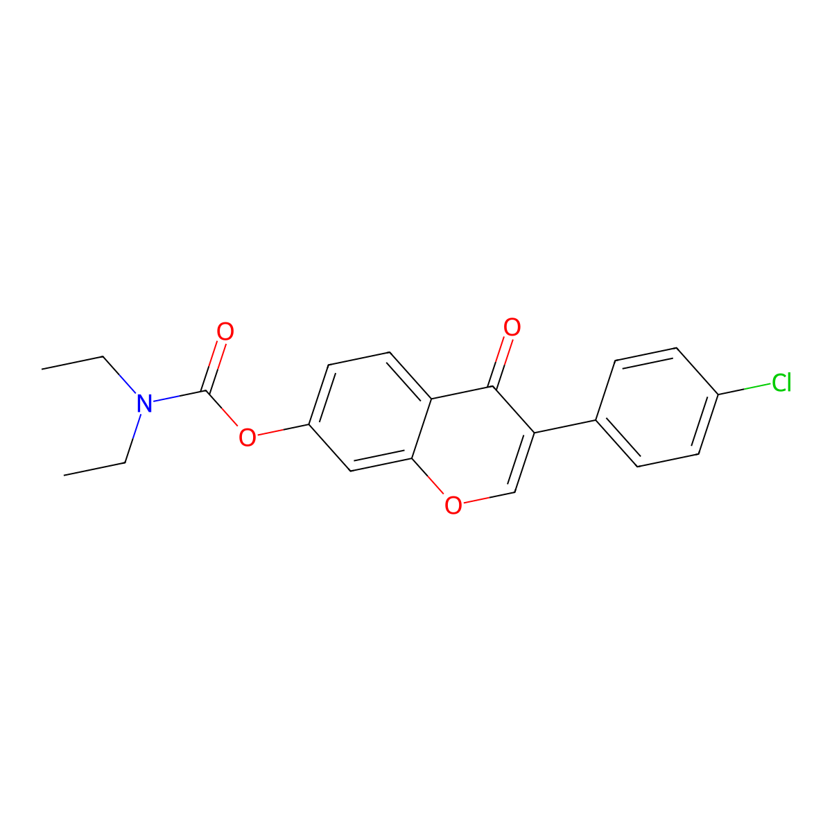 3-(4-chlorophenyl)-4-oxo-4H-chromen-7-yl diethylcarbamate molecular structure, CAS 844458-99-7