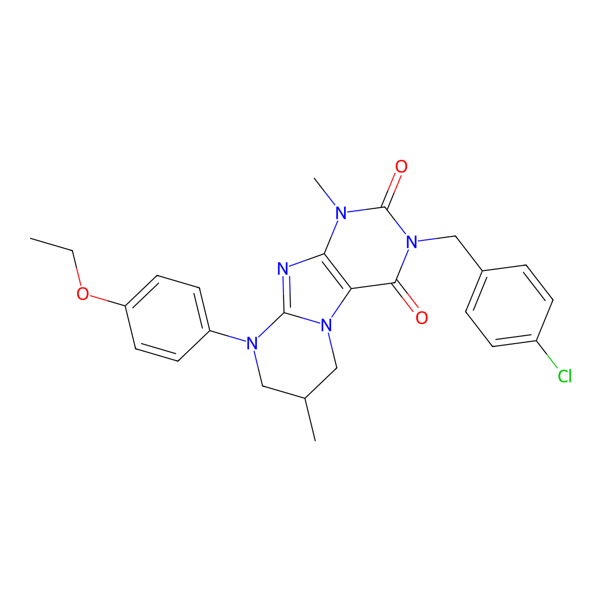 3-[(4-chlorophenyl)methyl]-9-(4-ethoxyphenyl)-1,7-dimethyl-7,8-dihydro-6H-purino[7,8-a]pyrimidine-2,4-dione molecular structure, CAS 844459-03-6