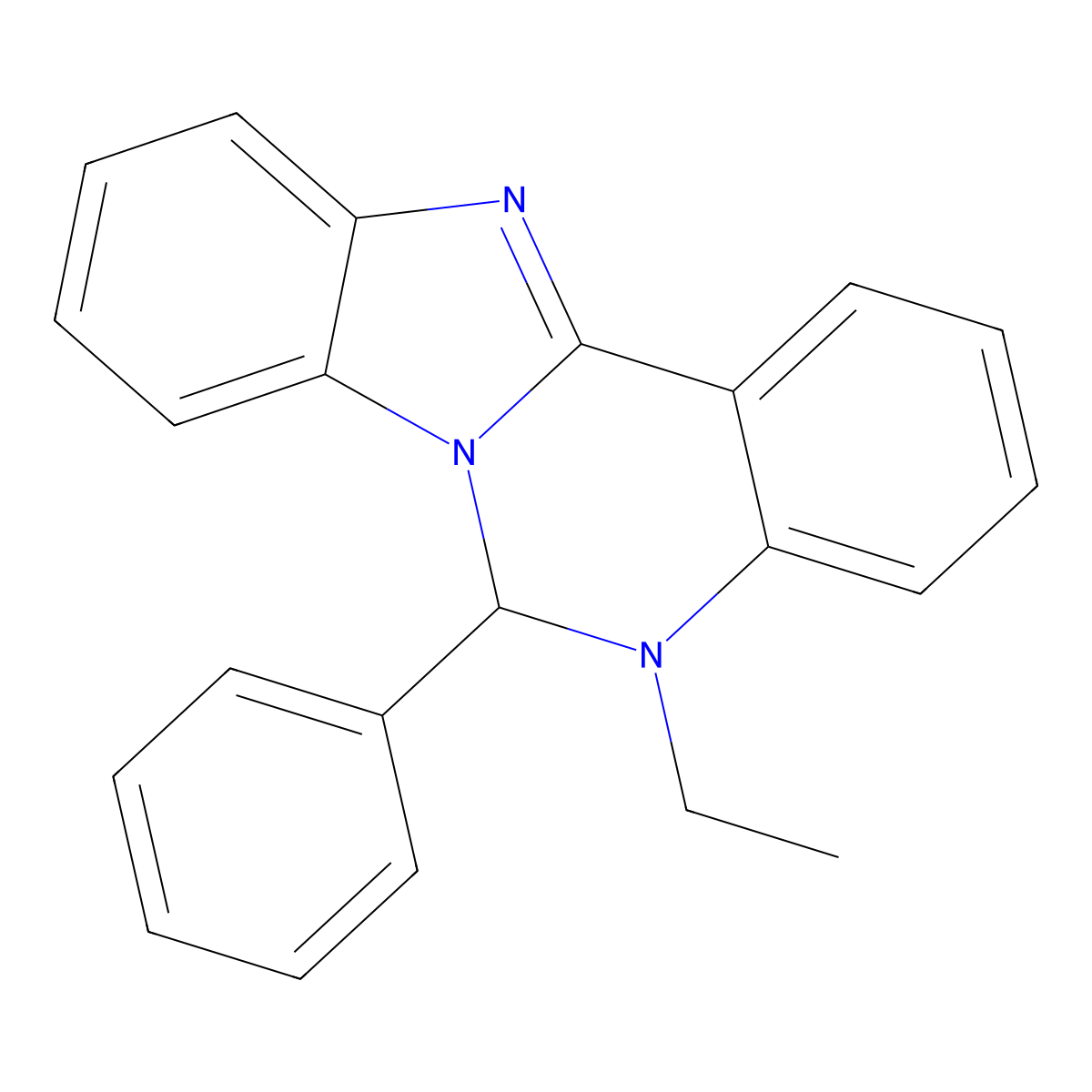 5-ethyl-6-phenyl-6H-benzimidazolo[1,2-c]quinazoline molecular structure, CAS 844459-16-1