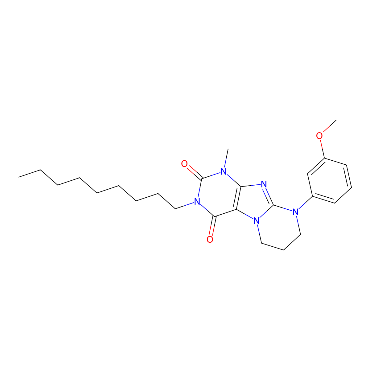 9-(3-methoxyphenyl)-1-methyl-3-nonyl-7,8-dihydro-6H-purino[7,8-a]pyrimidine-2,4-dione molecular structure, CAS 844461-00-3